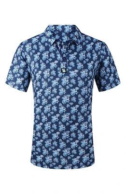 Patterned Slim Fit Performance Golf Polo