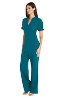 Puff Sleeve Flare Leg Jumpsuit