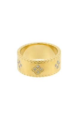 Cubic Zirconia Clover Band Ring