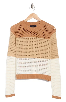 Colorblock Open Knit Sweater