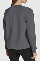 Rhinestone Button Long Sleeve Fleece Henley