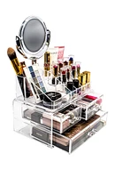 Makeup Storage Organizer with Magnifying Mirror