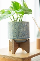 4.37" Star Ceramic on Stand - Glass Blue