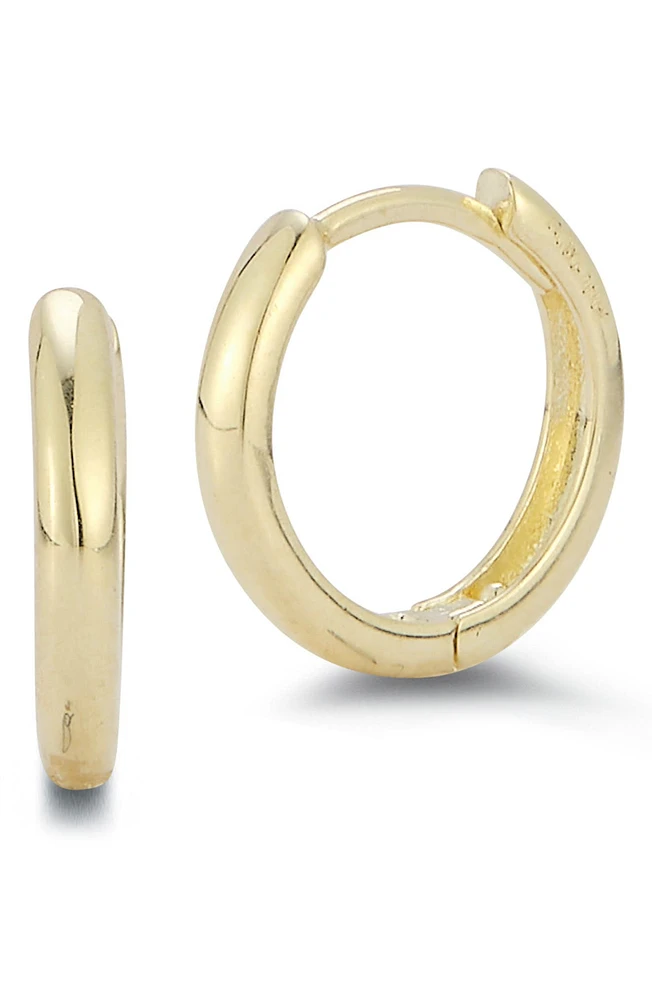 14K Gold 9mm Huggie Hoop Earrings