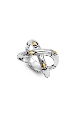 Sterling Silver & 18K Gold Crisscross Ring