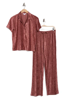 Crinkle Velour Short Sleeve Pajamas