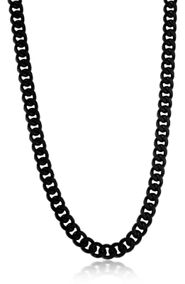 Men's Black Stainless Steel Cuban Chain Necklace