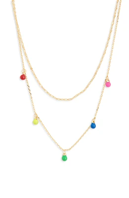 Beaded Drop Layered Necklace