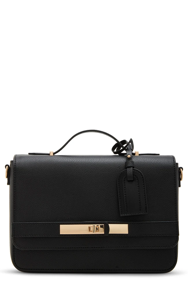 Belted Flap Top Handle Crossbody Bag