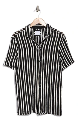 Stripe Open Stitch Camp Shirt