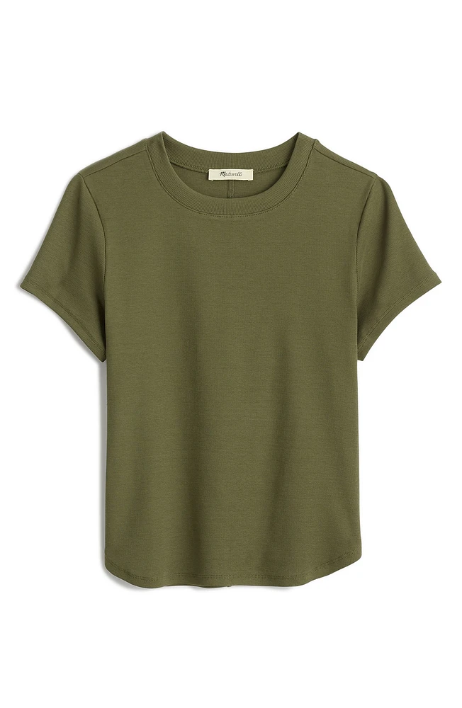 Crewneck Cotton Rib T-Shirt