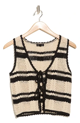 Tie Front Open Knit Top