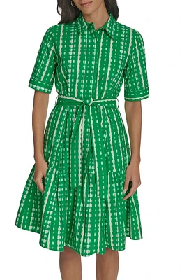 Elbow Length Sleeve Cotton Shirtdress