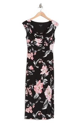 Drape Neck Midi Dress
