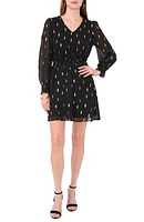 Metallic Spot Smocked Waist Dress