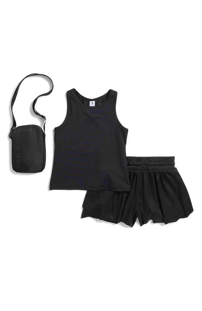 Kids' Tank, Flutter Shorts & Crossbody Bag Set