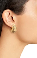 Rib Huggie Hoop Earrings