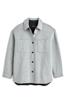 Wool Blend Double Face Long Shirt Jacket