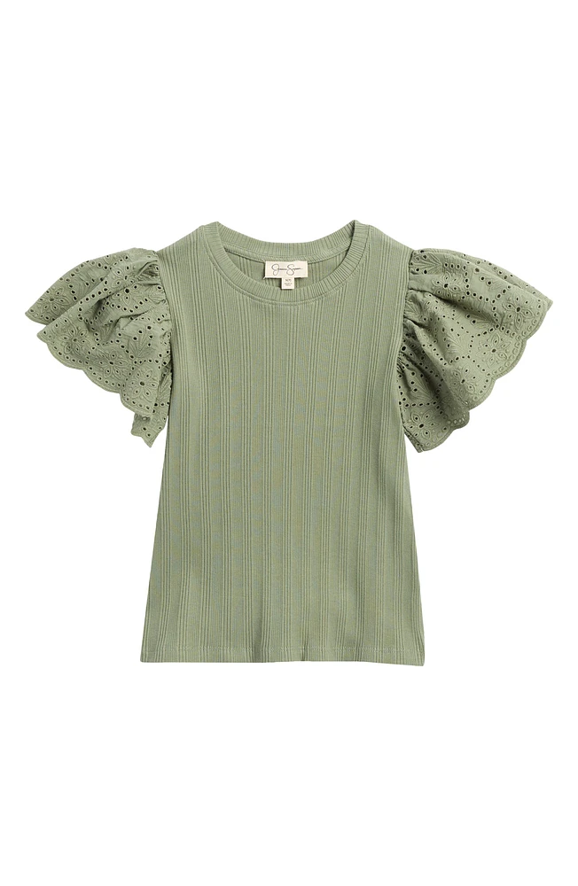 Kids' Eyelet Sleeve Top