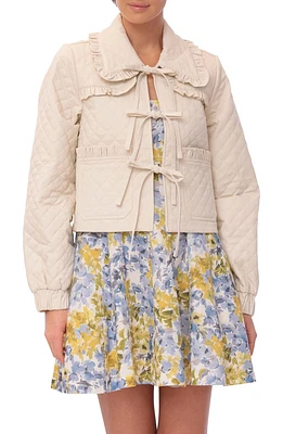 Quilted Cotton Tie Front Jacket