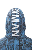 Camo Print Embroidered Cotton Zip-Up Hoodie