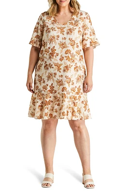 Earth Blooms Linen Blend Dress