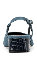 Croc Embossed Toe Slingback Pump