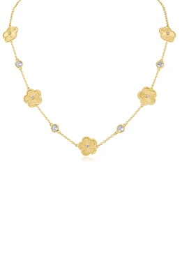 Crystal & Clover Station Necklace
