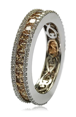 Brown & White CZ Band Ring