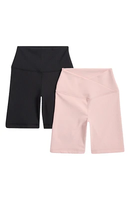 Crossover 2-Pack Rib High Waist Bike Shorts