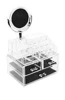 Makeup Storage Organizer with Magnifying Mirror
