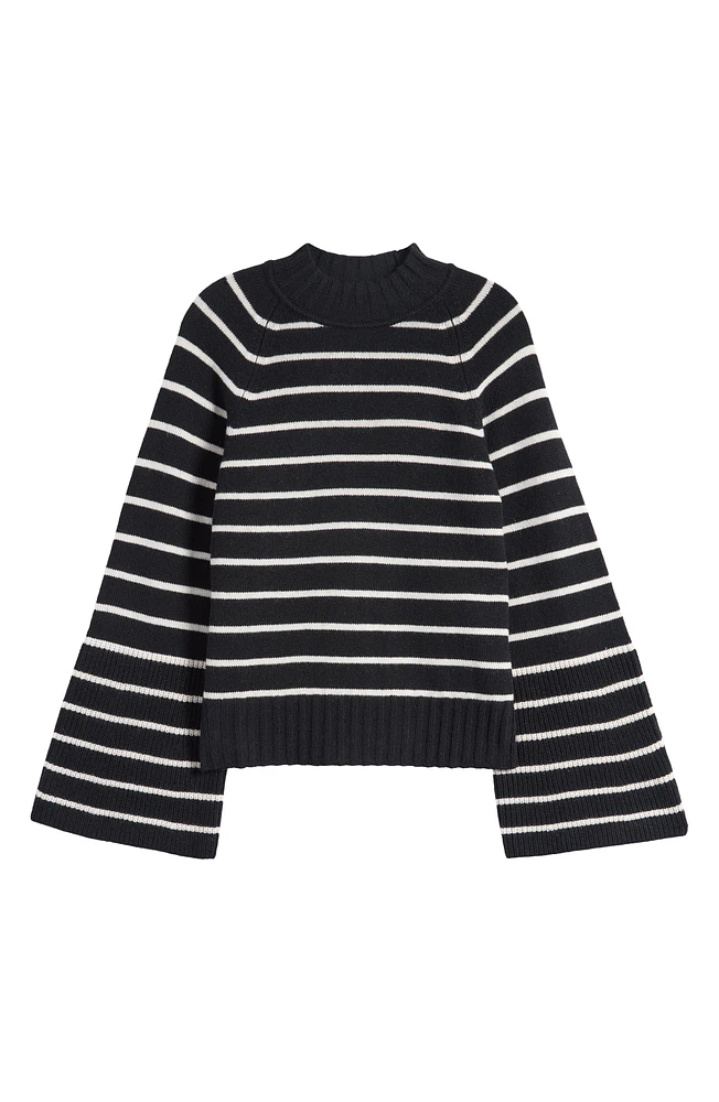 Laurel Stripe Fluted Sleeve Sweater