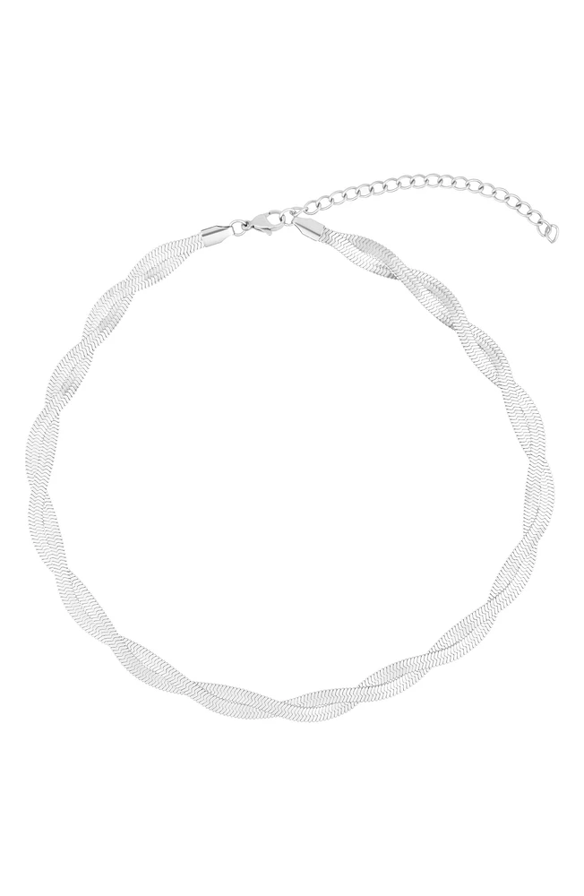 Braided Herringbone Chain Necklace