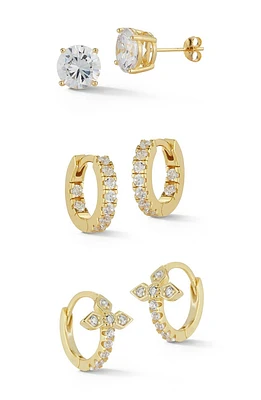 CZ 3-Piece Assorted Earrings Set