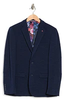 Textured Notch Lapel Double Button Blazer