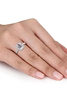 Pavé Diamond & Aquamarine Ring