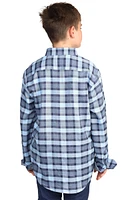 Kids' Plaid Luxe Mélange Button-Up Shirt