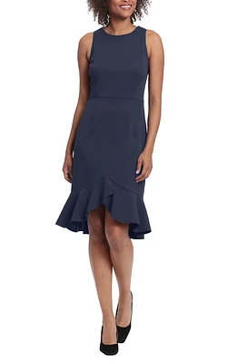 Sleeveless High-Low Flounce Hem Midi Dress