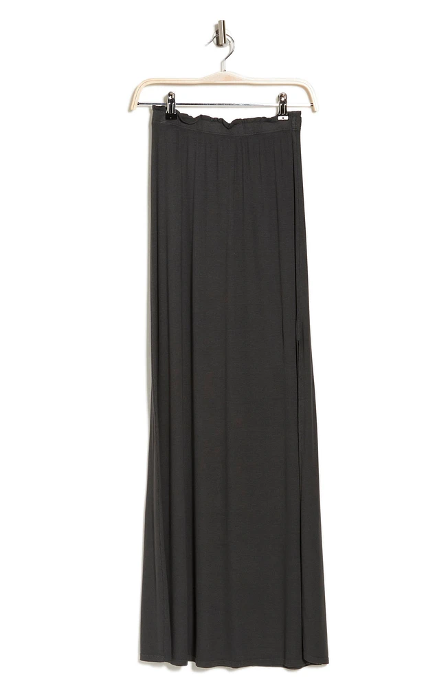 One Slit Ruffle Maxi Skirt