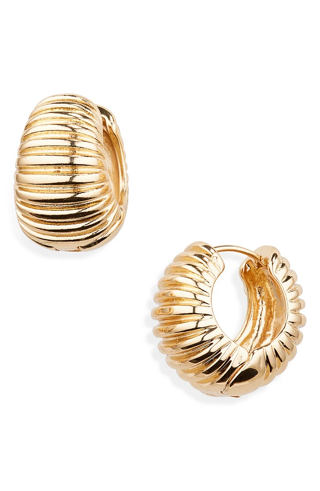 Rib Huggie Hoop Earrings