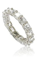 Sterling Silver CZ White Modern Eternity Band