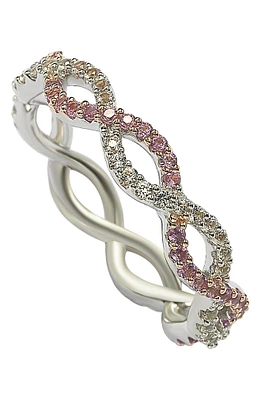 Pink Sapphire Crossover Band Ring