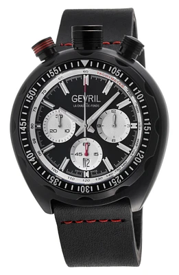 Canal Street Automatic Leather Strap Watch, 48mm