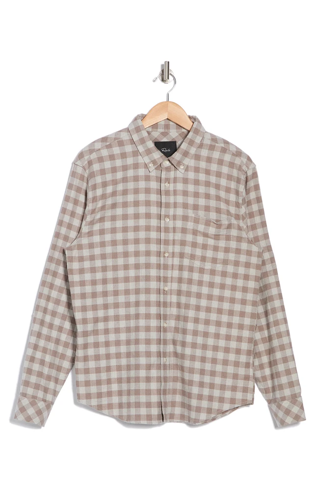 Reid Check Cotton Flannel Button-Down Shirt
