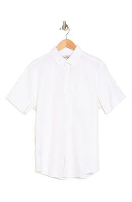 Stretch Linen Blend Short Sleeve Shirt