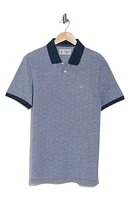 Line Print Bird's Eye Piqué Polo