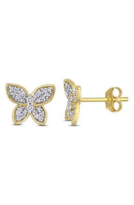 Pavé Diamond Butterfly Stud Earrings - 0.20ct.