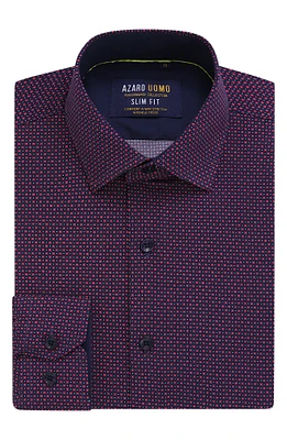Slim Fit Geometric Print Performance Button-Up Shirt