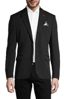 Textured Notch Lapel Double Button Blazer