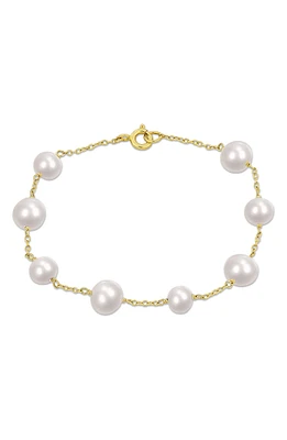 6.5-8.5mm Cultured Freshwater Pearl Station Bracelet